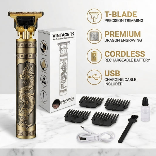 Vintage T9 Hair Trimmer | Cordless USB Rechargeable Clipper